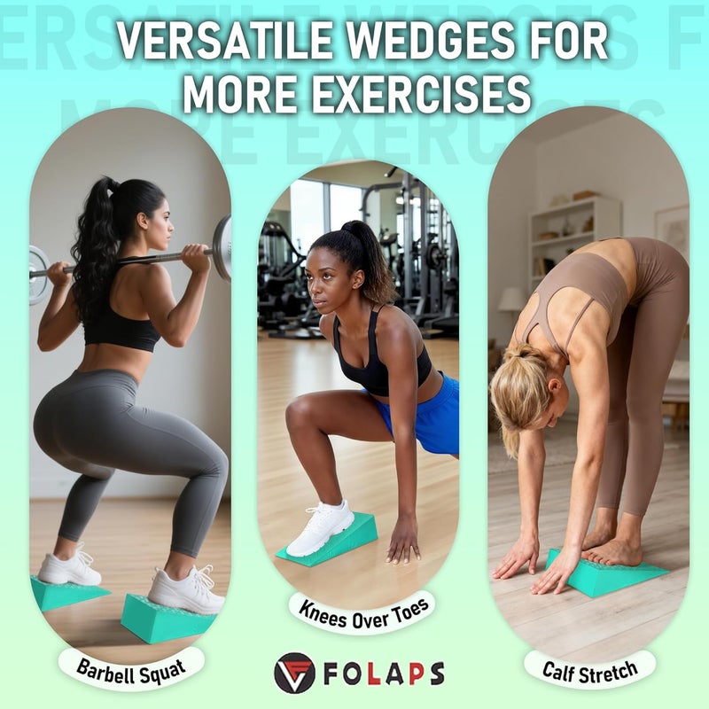 Folaps Squat Wedge Block for Heel Elevated Squat Weightlifting Calf Stretcher Slant Board for Mobility Balance and Strength Performance - Image 4